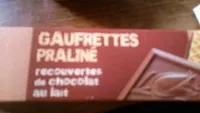 Mängden socker i Gaufrettes praliné recouvertes de chocolat au lait