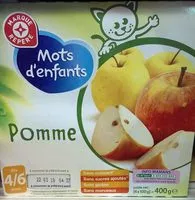 Mängden socker i Compotes Mots d'enfants Pommes 6 mois