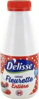 Mängden socker i Crème fraîche fluide entière 30 % Mat. Gr.