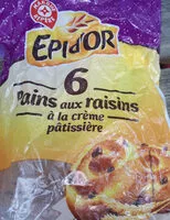Mängden socker i 6 pains aux raisin à la crème pâtissière