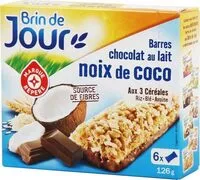 Mängden socker i Barres céréales chocolat au lait noix de coco x 6