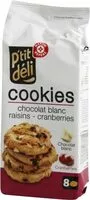 Mängden socker i Cookies chocolat blanc  cranberries
