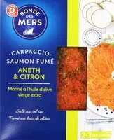Mängden socker i Carpaccio de saumon fumé aneth et citron