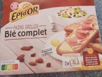 Mängden socker i Pains grillés  Blé complet