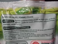 Mängden socker i Purée de fruits pomme fraises