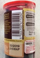 Mängden socker i Poivre noir en grains - boîte