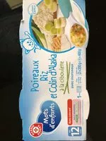 Mängden socker i Poireaux Riz et Colin d'Alaska