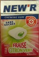 Mängden socker i Chewing gum sans sucres goût fraise coeur citron vert