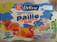 Mängden socker i Yaourt à boire à la paille pêche/abricot et fraise