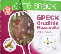 Mängden socker i Salade speck crudités mozzarella - coffret