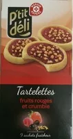 Mängden socker i P'tit déli - Tartelettes fruits rouges et crumble