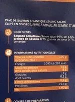 Mängden socker i Pavé de saumon mi cuit sésame et pavot