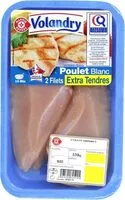 Mängden socker i Filets de poulet blanc extra tendres certifiés x 2