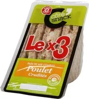 Mängden socker i Sandwich club triple poulet crudités