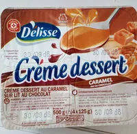 Mängden socker i Crème dessert caramel sur lit de chocolat