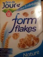 Mängden socker i Form Flakes aux 3 céréales Nature