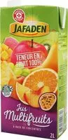 Mängden socker i Jus multifruits partiellement à base de concentré
