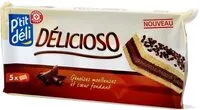 Mängden socker i Génoises moelleuses fourrées chocolat Délicioso x 5