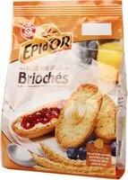 Mängden socker i Petits pains grillés briochés