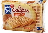 Mängden socker i 6 Gaufres saupoudrées, aux œufs frais