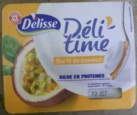 Mängden socker i Encas riche en protéines sur lit de passion