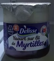 Mängden socker i Yaourt gourmand au lait entier sur lit de myrtille
