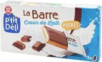 Mängden socker i Barre chocolat fourrée au lait x 5