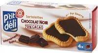 Mängden socker i Tartelette chocolat noir 70% cacao