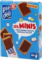 Mängden socker i Mini petits-beurre tablette chocolat au lait