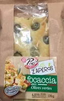 Mängden socker i Focaccia aux olives vertes