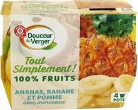 Mängden socker i Spécialité de fruits avec morceaux ananas, banane et pomme