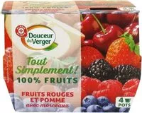 Mängden socker i Spécialité de fruits avec morceaux fruits rouges et pomme