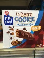 Mängden socker i Barre cookie chocolat au lait x 6
