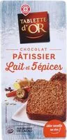 Mängden socker i Chocolat pâtissier lait et 5 épices