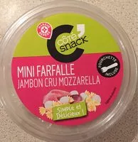 Mängden socker i Salade mini farfalle jambon cru mozzarella