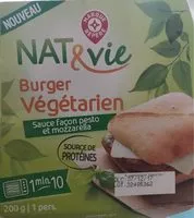 Mängden socker i Burger veggie sauce pesto et mozzarella