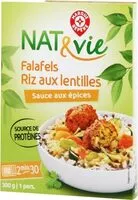 Mängden socker i Falafels et riz aux lentilles sauce cury