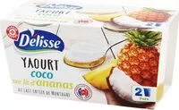 Mängden socker i Yaourts gourmands au lait entier coco sur lit d'ananas
