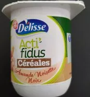 Mängden socker i Acti fidus céréales amande noisette noix