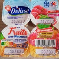 Mängden socker i Yaourts brassés aux fruits avec morceaux