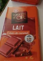 Mängden socker i Tablette d'or éclats de caramel pur beurre de cacao