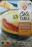 Mängden socker i Saucisse de Toulouse et purée de pomme de terre