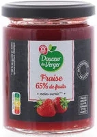 Mängden socker i Fraise 65% de fruits