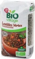 Mängden socker i Lentilles vertes Bio - 500 g - Bio Village