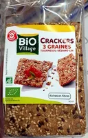 Mängden socker i Bio village - Crackers 3 graines Tournesol - Sésame - Lin