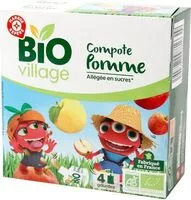 Mängden socker i Compote de pomme allégée en sucre gourde bio 4 x 90 g