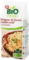 Mängden socker i Boulgour, Riz Basmati, Lentilles corail