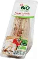 Mängden socker i Sandwich club poulet crudités bio