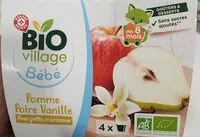 Mängden socker i Bio village bébé pomme poire vanille