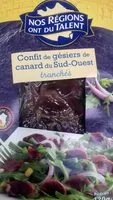 Mängden socker i Confit de gésiers de canard du Sud-Ouest tranchés